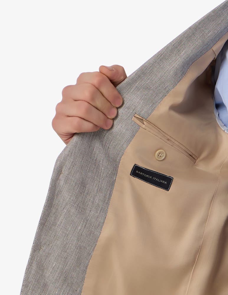 Sartoria Italiana Giacca monopetto grisaglia in lino e cotone Drop 4 - immagine 4 Sartoria Italiana Giacca monopetto grisaglia in lino e cotone Drop 4 - immagine 4