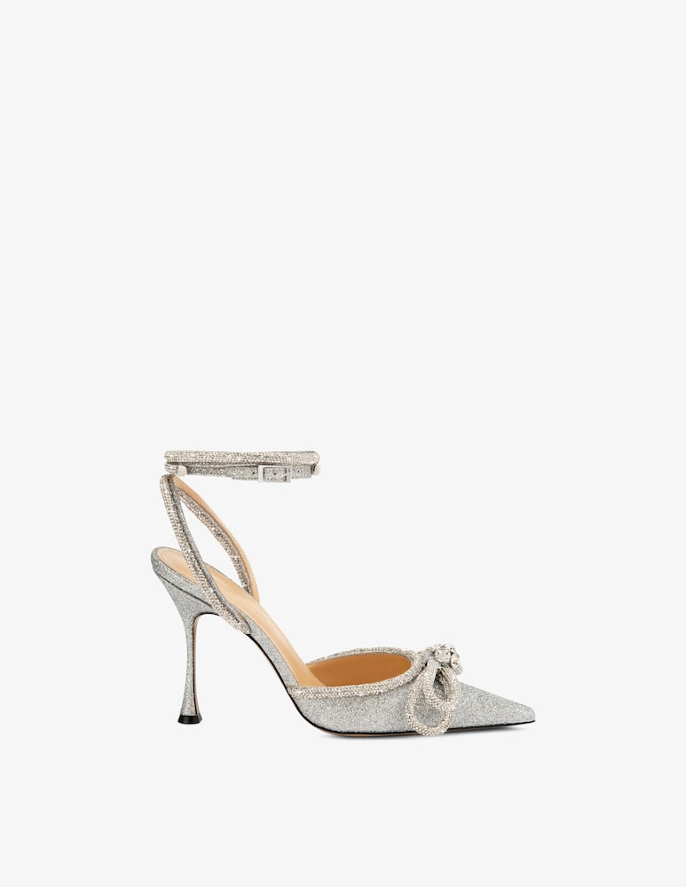 Mach & Mach Double bow glitter slingback - picture 1 Mach & Mach Double bow glitter slingback - picture 1