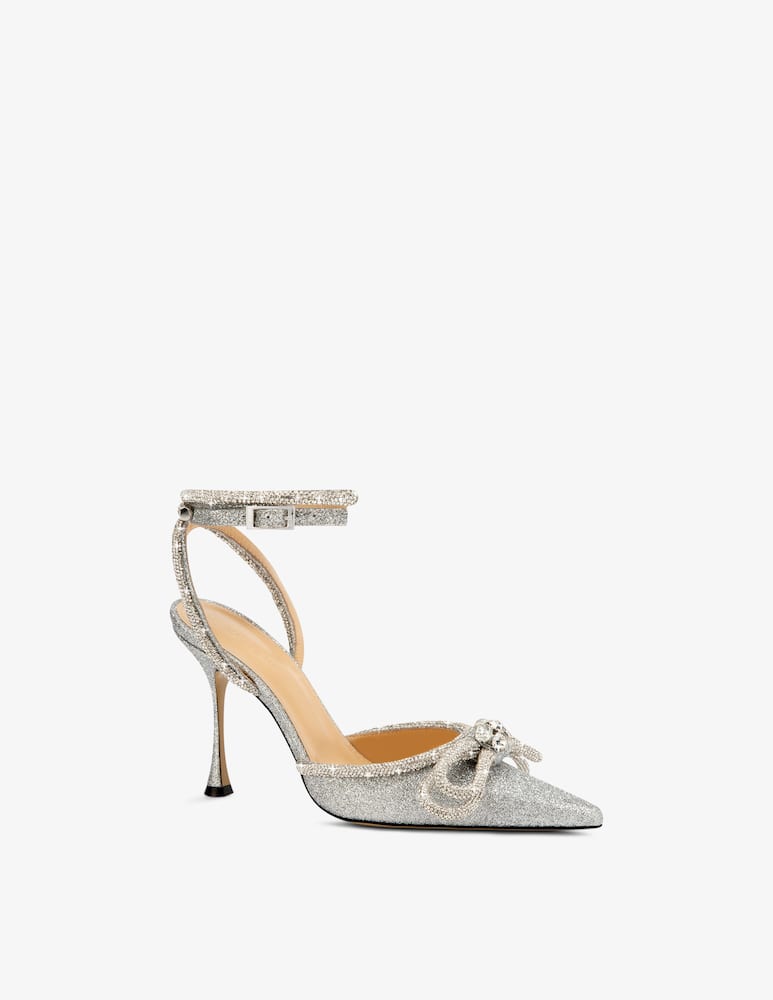 Mach & Mach Double bow glitter slingback - picture 2 Mach & Mach Double bow glitter slingback - picture 2