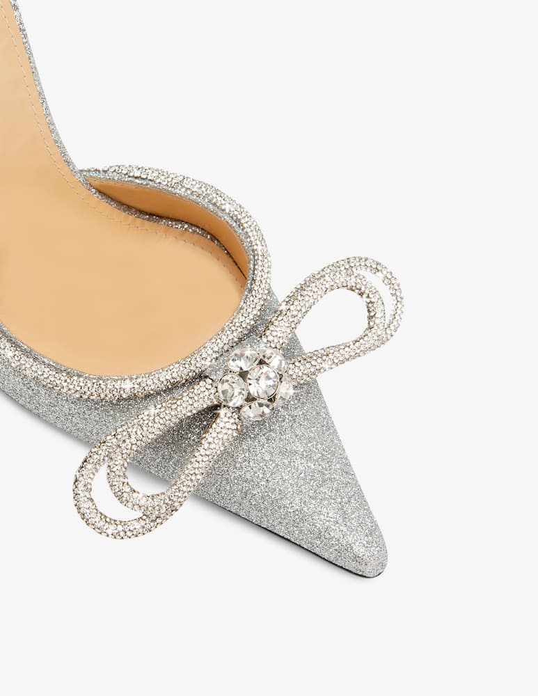 Mach & Mach Double bow glitter slingback - picture 3 Mach & Mach Double bow glitter slingback - picture 3