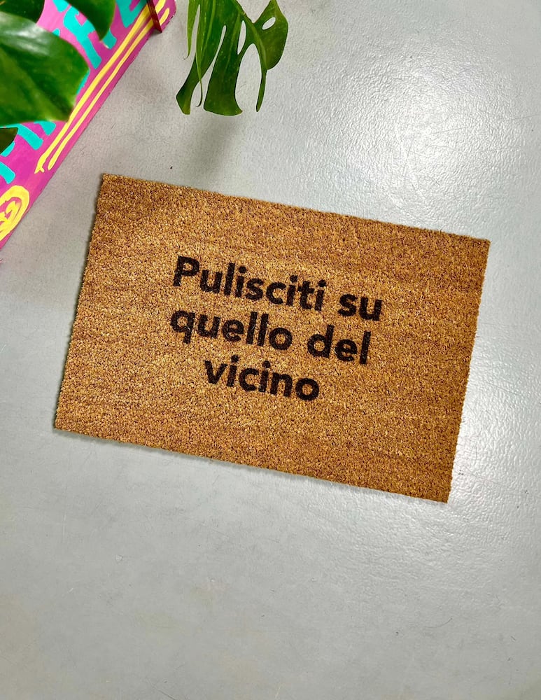 rinascente Insulti Luminosi "Pulisciti su quello del vicino" Zerbino