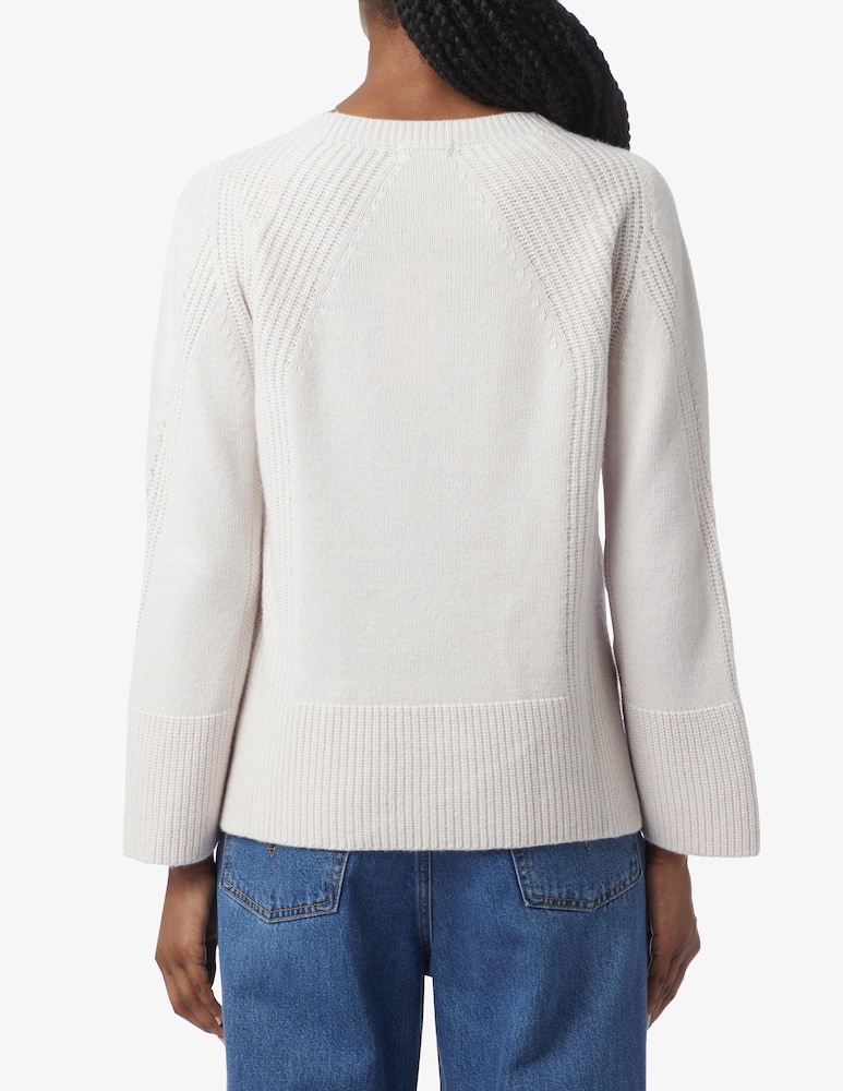 Elizabeth Ascot Maglione girocollo rasato e maglia perlata - immagine 3 Elizabeth Ascot Maglione girocollo rasato e maglia perlata - immagine 3
