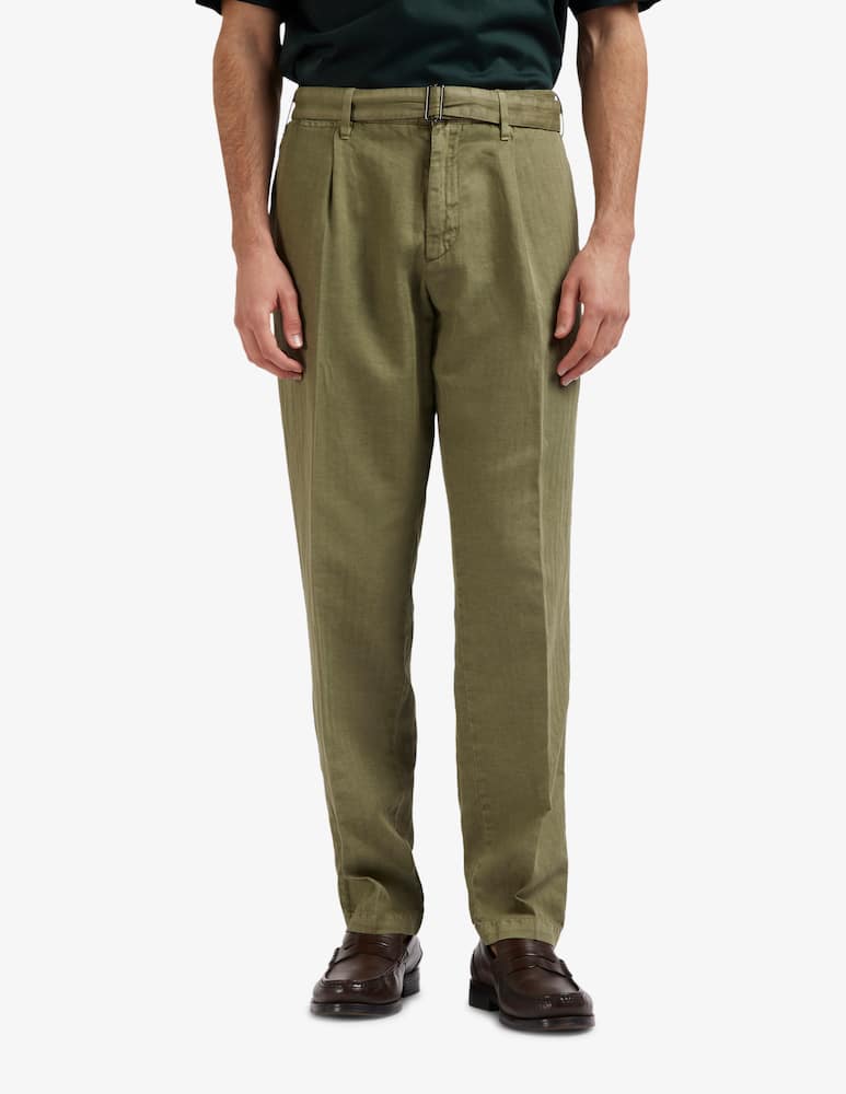 rinascente At.p.co Tapered cotton-linen trousers