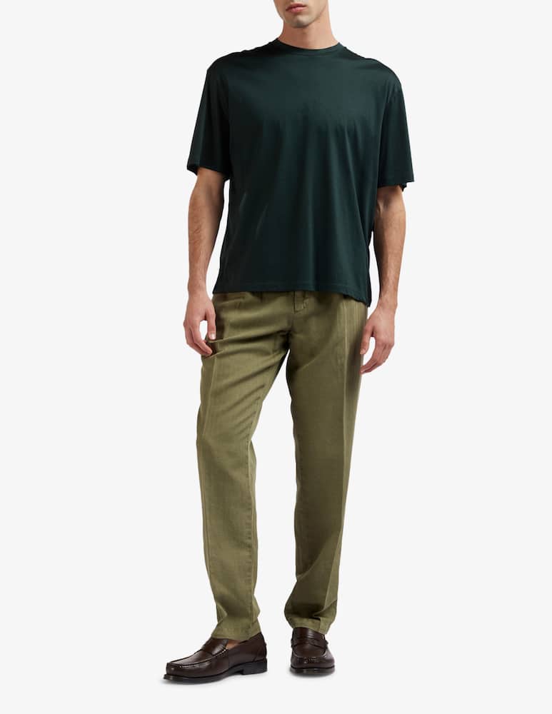rinascente At.p.co Tapered cotton-linen trousers