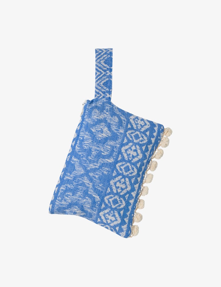 rinascente Aelia Anna Hydra patterned clutch with pompons