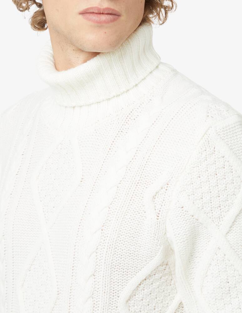 rinascente Gran Sasso Dolcevita jacquard airwool - Bianco