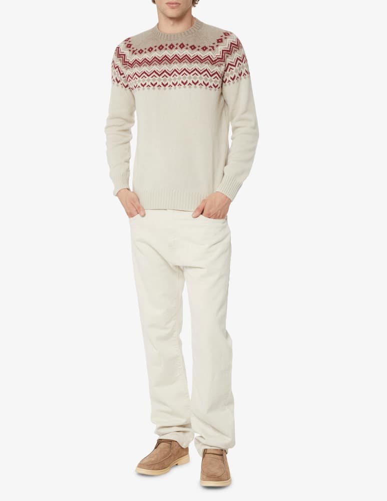 rinascente Gran Sasso Norwegian roundneck sweater - White