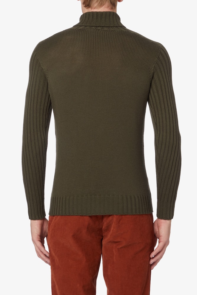 rinascente Gran Sasso Ribbed wool turtleneck - military green