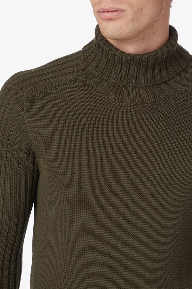 rinascente Gran Sasso Ribbed wool turtleneck - military green