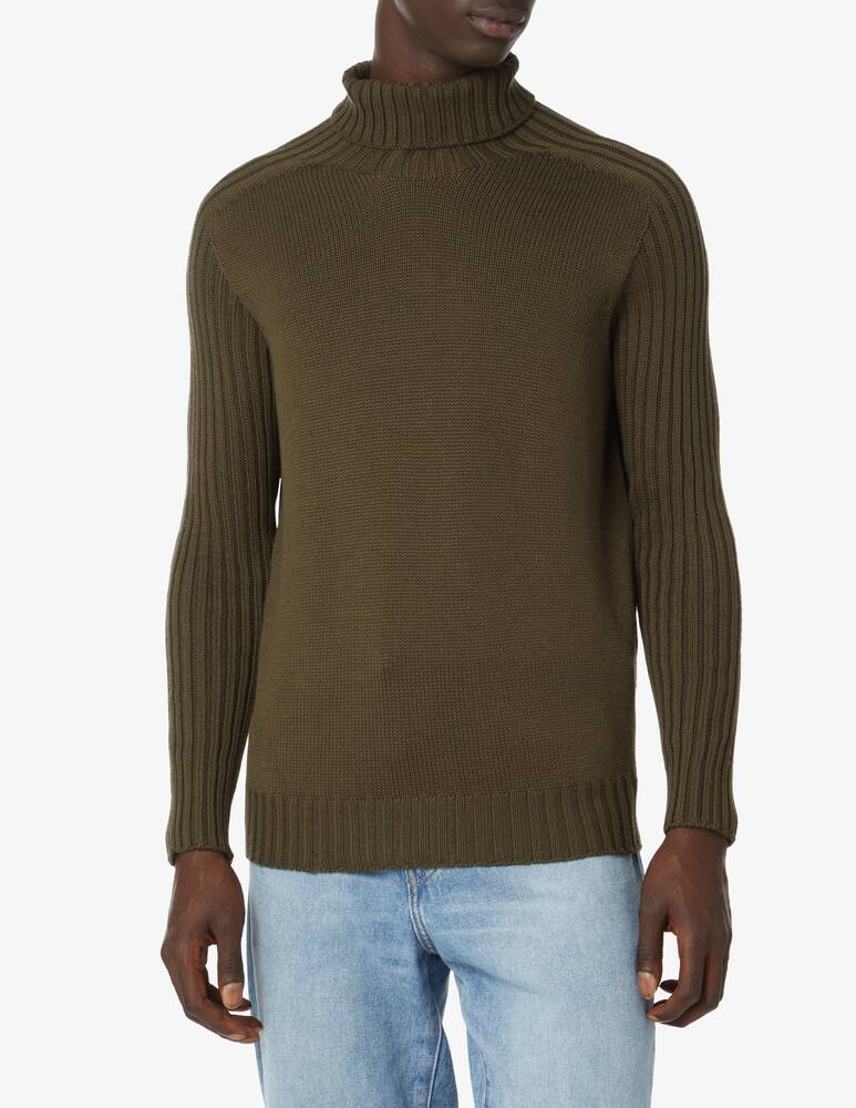 rinascente Gran Sasso Ribbed wool turtleneck - military green