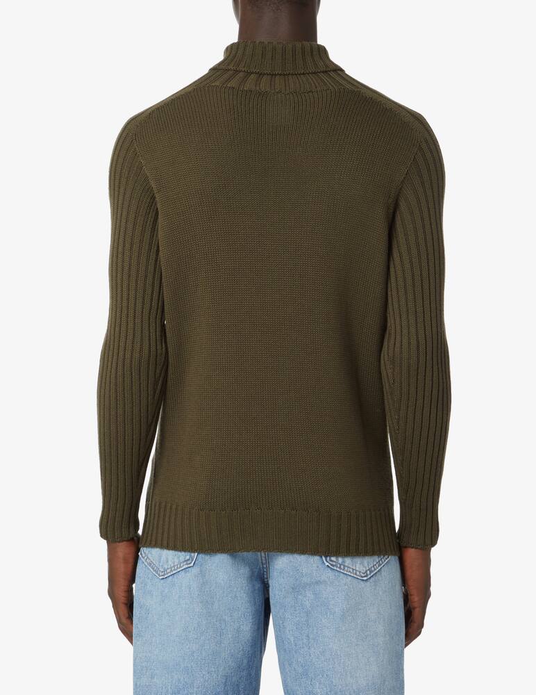 rinascente Gran Sasso Ribbed wool turtleneck - military green