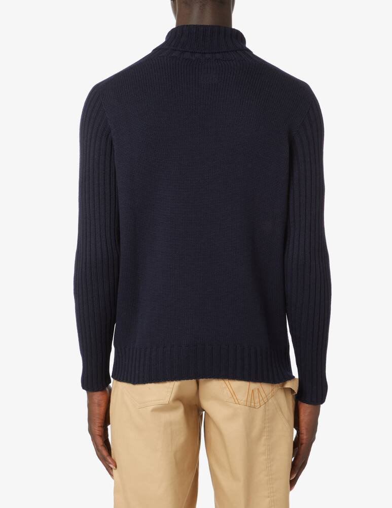 rinascente Gran Sasso Maglia dolcevita con coste - blu scuro