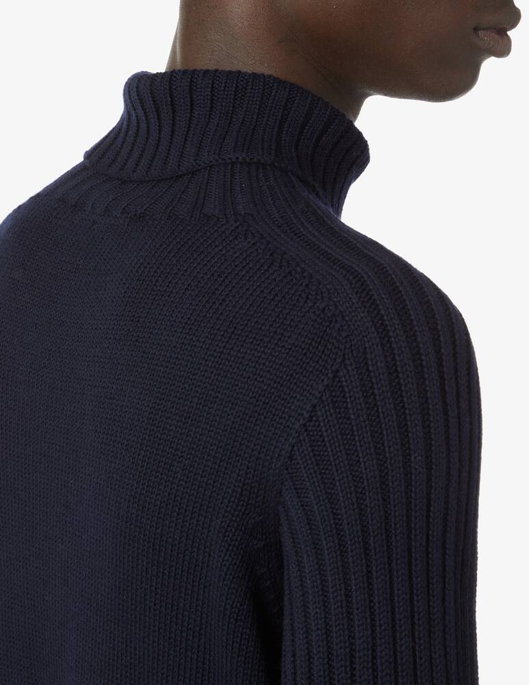 rinascente Gran Sasso Maglia dolcevita con coste - blu scuro