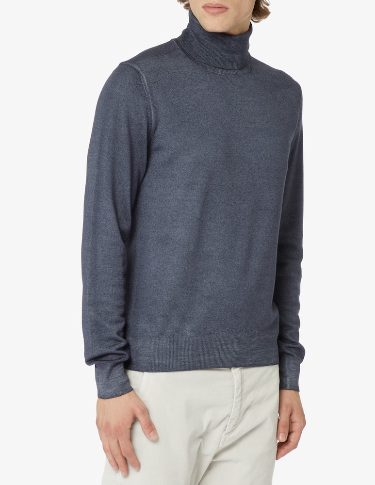 rinascente Gran Sasso Washed wool turtleneck - Blue