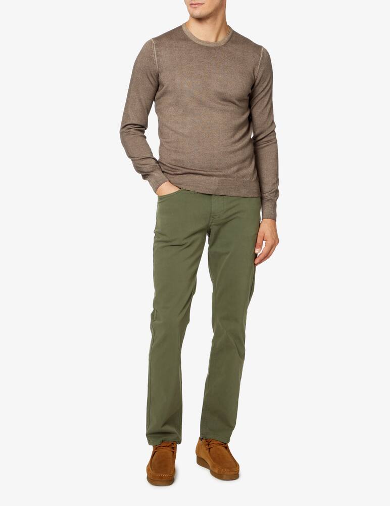 rinascente Gran Sasso Washed merino wool roundneck sweater - Brown