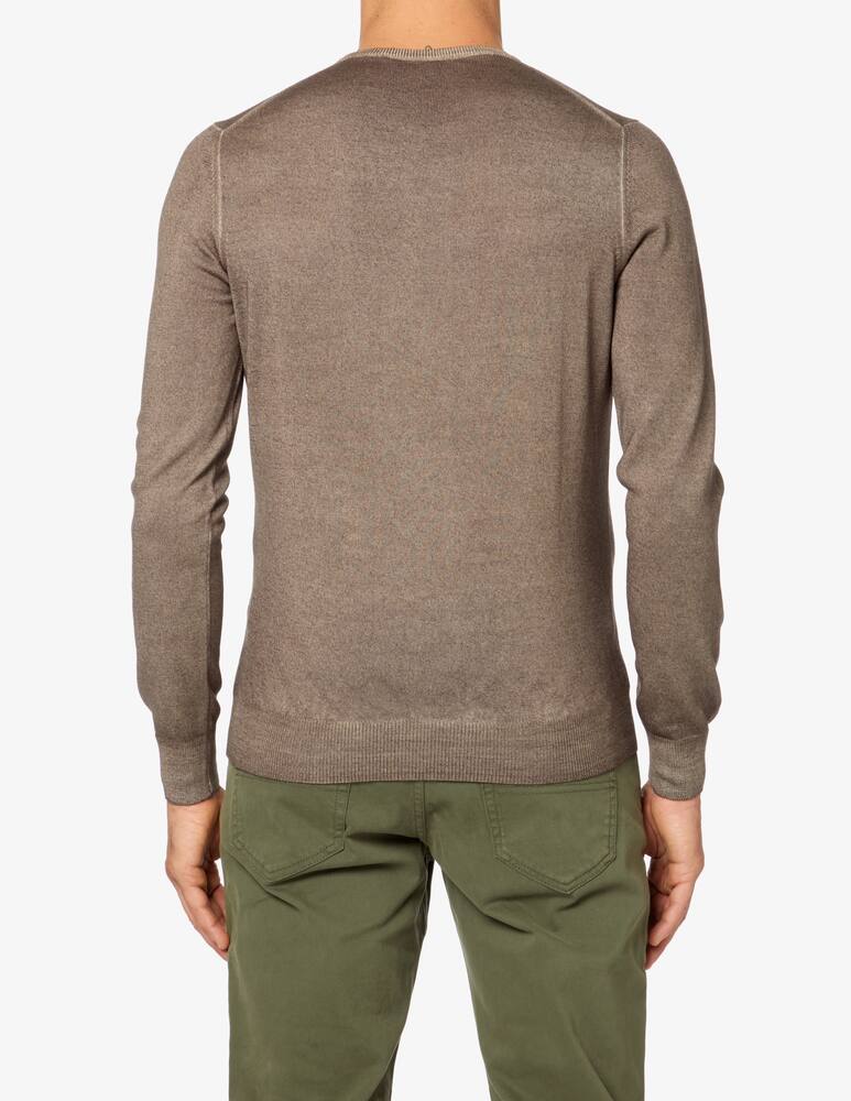 rinascente Gran Sasso Washed merino wool roundneck sweater - Brown