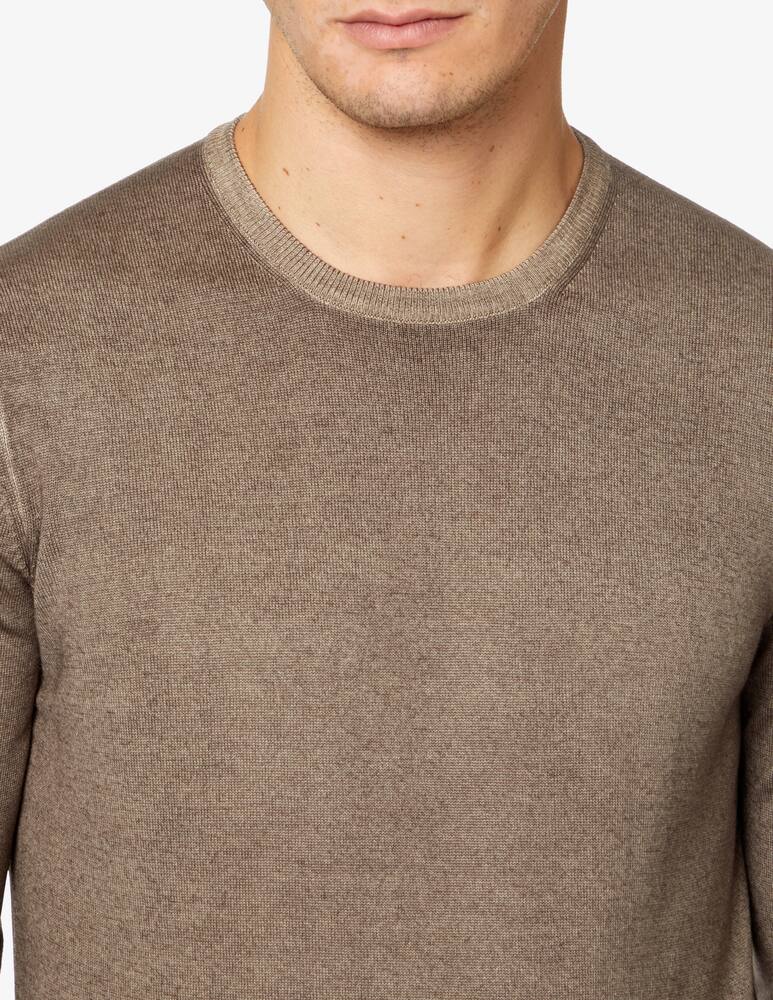 rinascente Gran Sasso Washed merino wool roundneck sweater - Brown