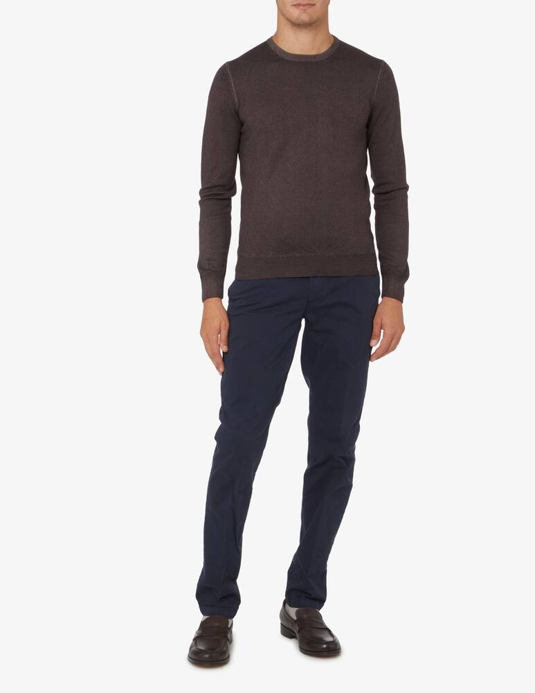 rinascente Gran Sasso Maglia girocollo merino lavato - Marrone