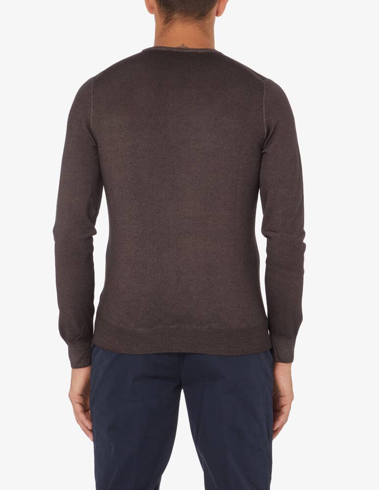 rinascente Gran Sasso Maglia girocollo merino lavato - Marrone