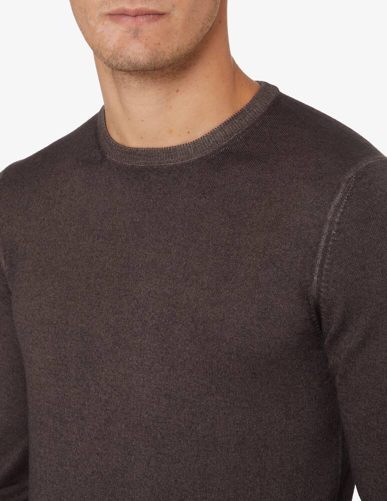 rinascente Gran Sasso Maglia girocollo merino lavato - Marrone