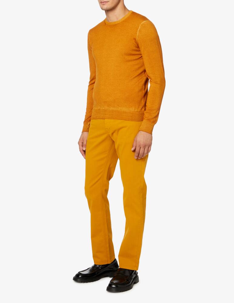 rinascente Gran Sasso Washed merino wool roundneck sweater - Brown