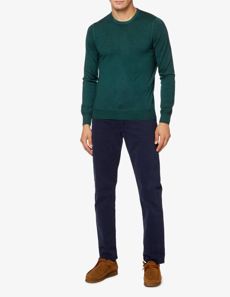 rinascente Gran Sasso Washed merino wool roundneck sweater - Green