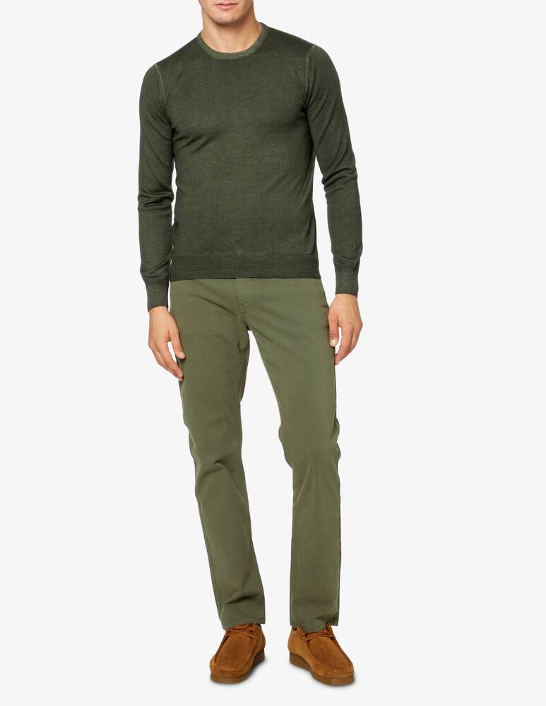 rinascente Gran Sasso Washed merino wool roundneck sweater - Green