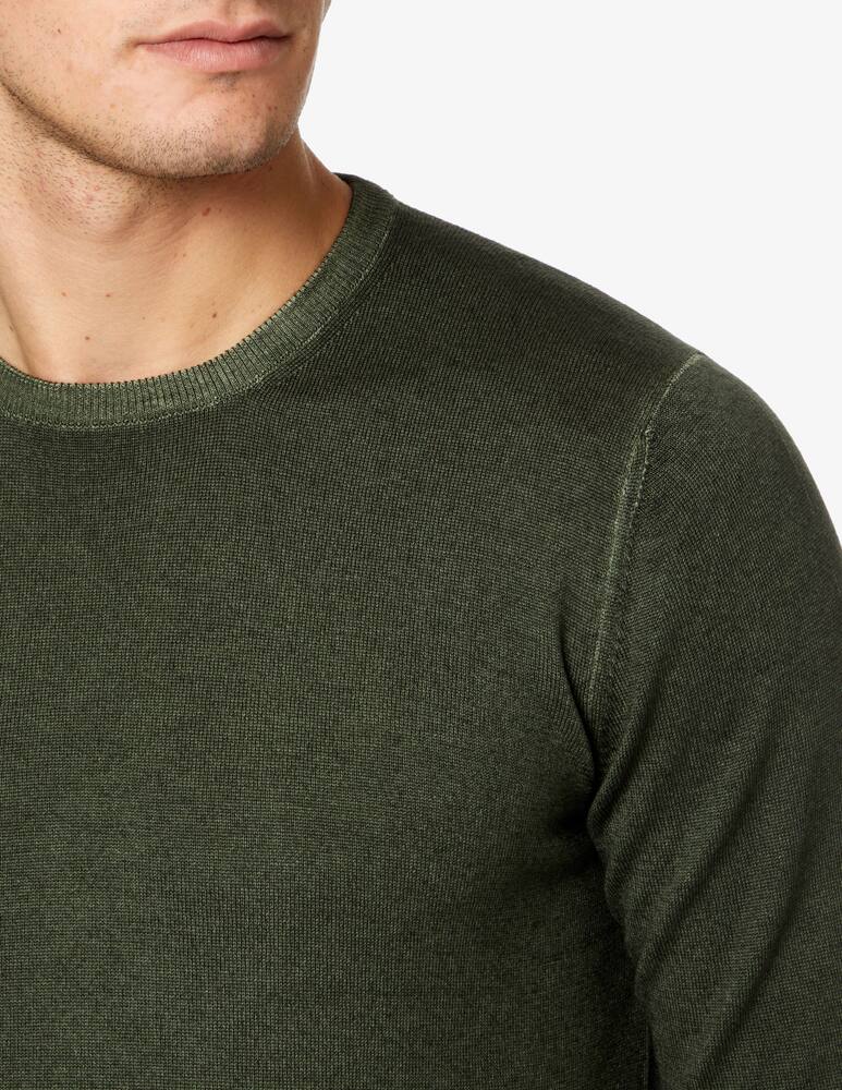 rinascente Gran Sasso Washed merino wool roundneck sweater - Green