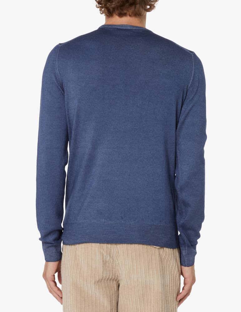 rinascente Gran Sasso Washed merino wool roundneck sweater - Blue
