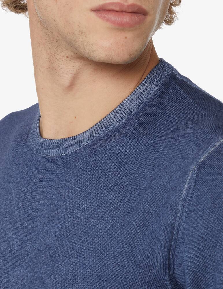 rinascente Gran Sasso Washed merino wool roundneck sweater - Blue
