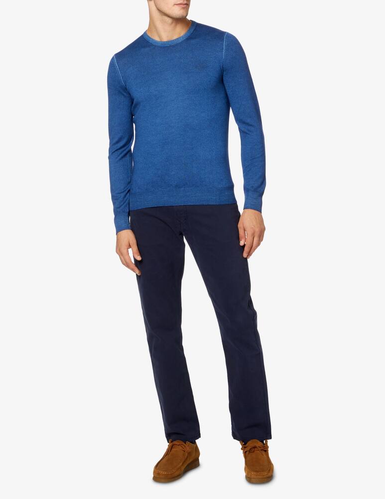 rinascente Gran Sasso Washed merino wool roundneck sweater - Blue