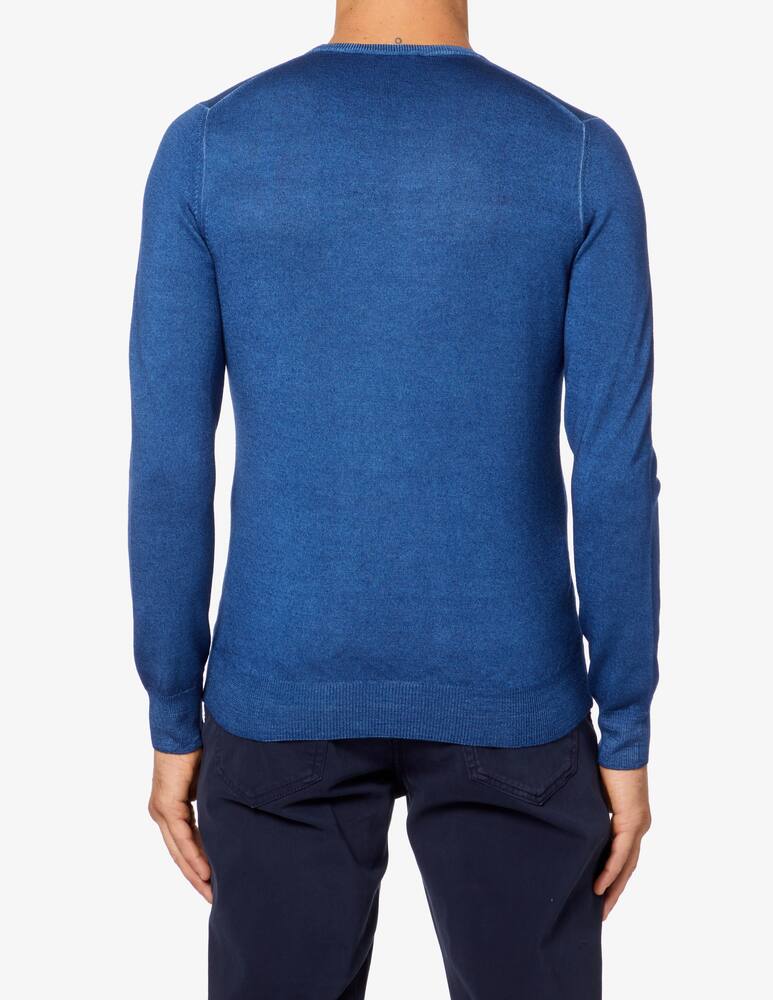 rinascente Gran Sasso Washed merino wool roundneck sweater - Blue