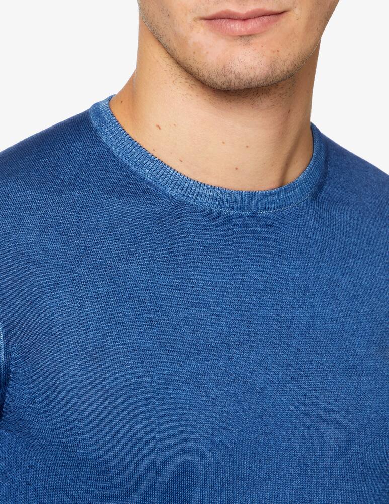 rinascente Gran Sasso Washed merino wool roundneck sweater - Blue