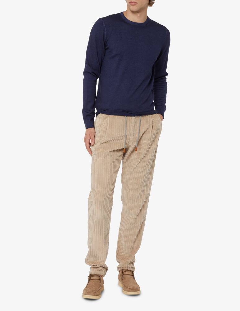 rinascente Gran Sasso Washed merino wool roundneck sweater - Blue