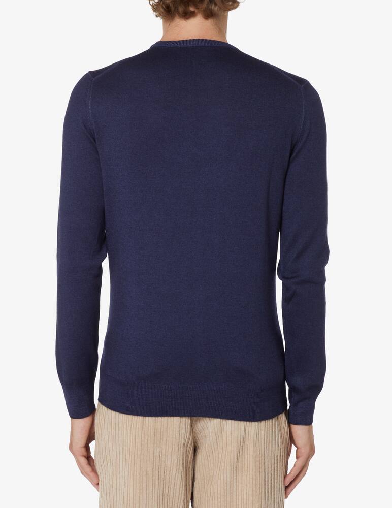 rinascente Gran Sasso Washed merino wool roundneck sweater - Blue