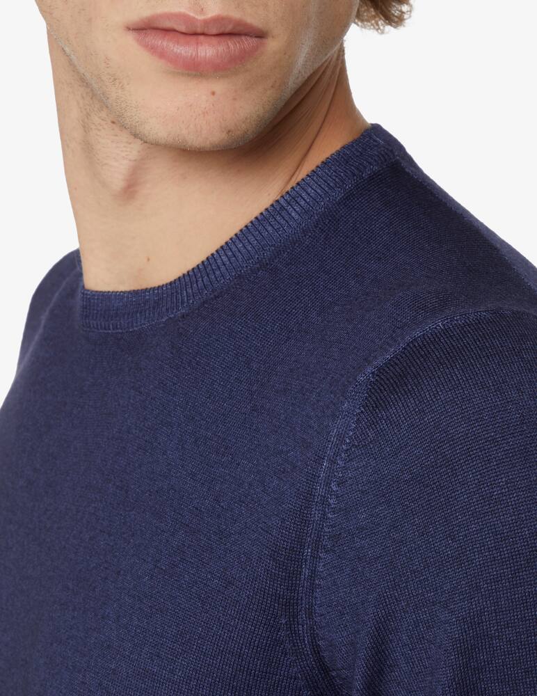 rinascente Gran Sasso Washed merino wool roundneck sweater - Blue