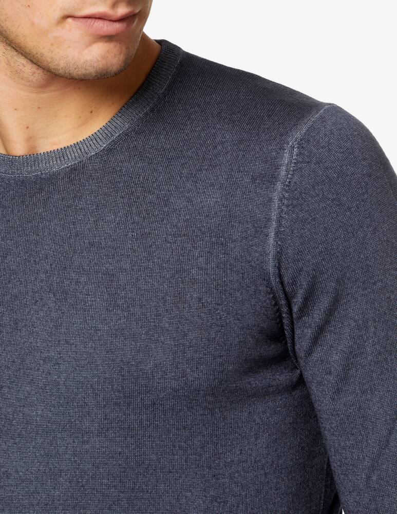 rinascente Gran Sasso Washed merino wool roundneck sweater - Blue