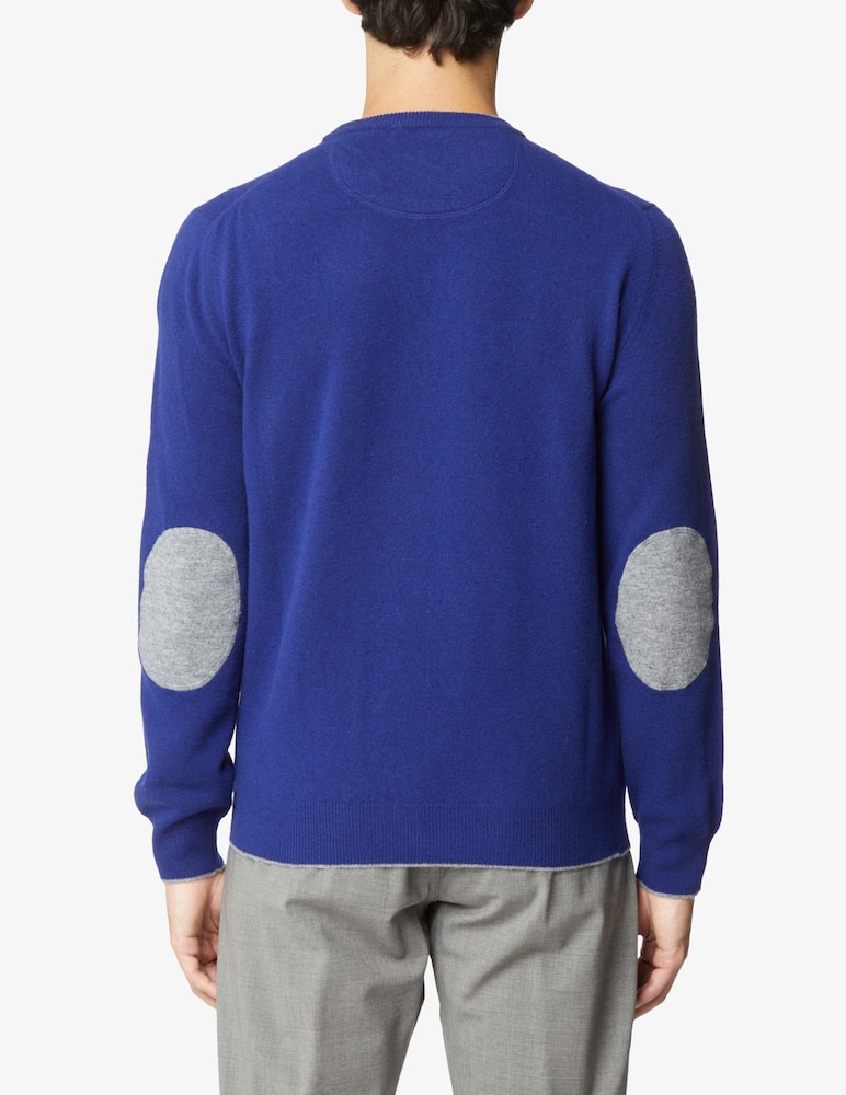 Altea Maglia girocollo con toppe - blu - immagine 3 Altea Maglia girocollo con toppe - blu - immagine 3