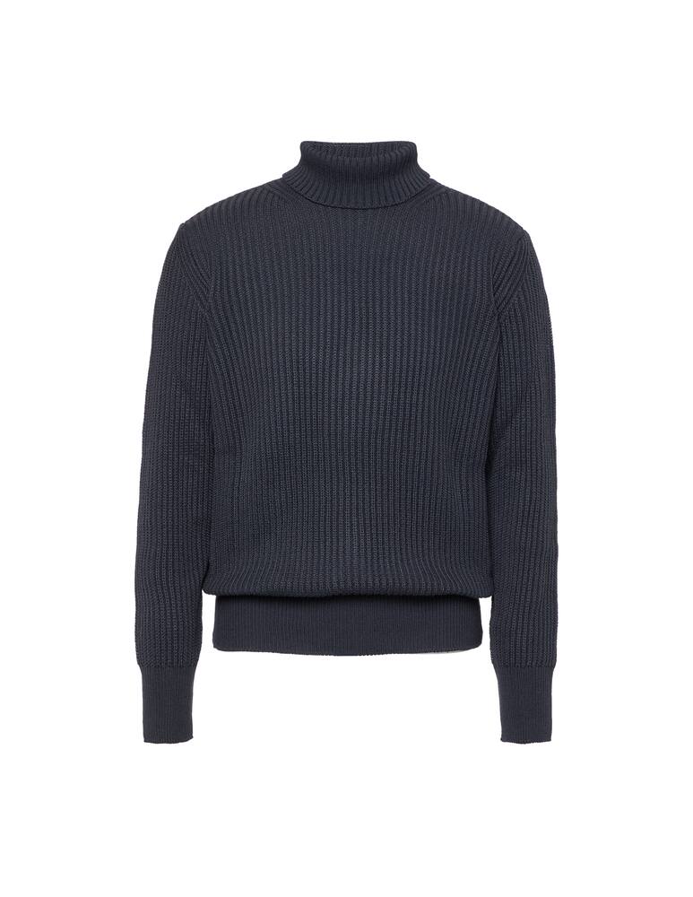 Cruna Ribbed high neck sweater ginza in wool and nylon - picture 1 Cruna Ribbed high neck sweater ginza in wool and nylon - picture 1