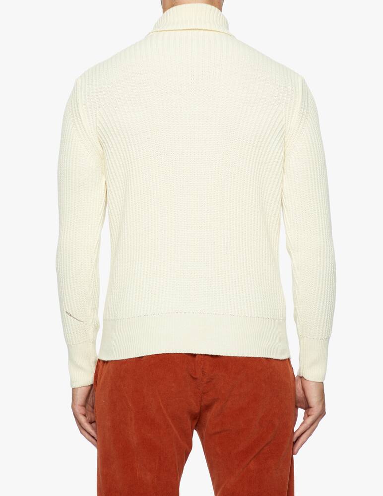 rinascente Cruna Maglia dolcevita ginza a coste in lana e nylon