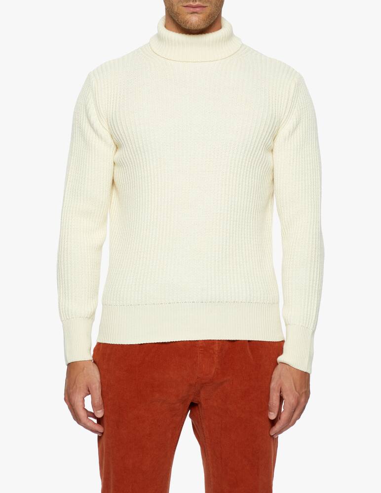 rinascente Cruna Maglia dolcevita ginza a coste in lana e nylon