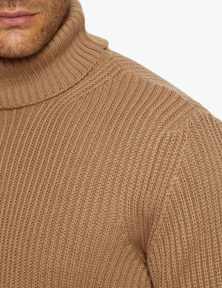 rinascente Cruna Ribbed high neck sweater ginza in wool and nylon