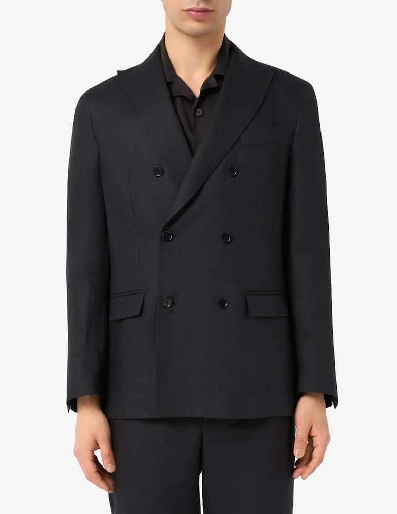 rinascente Misaky Linen double breasted jacket