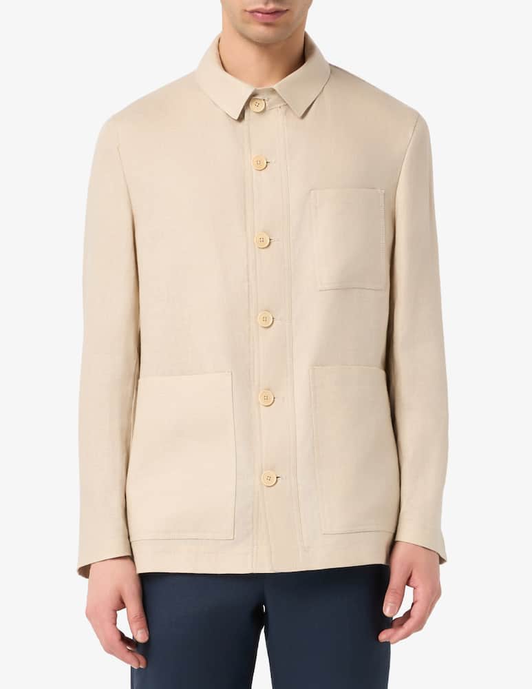 rinascente Sartoria Italiana Overshirt chore in puro lino