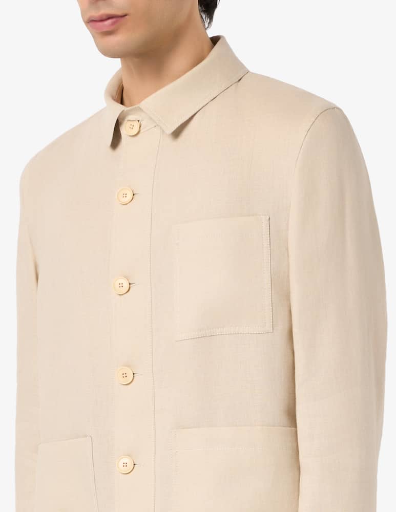 Sartoria Italiana Linen chore overshirt - picture 4