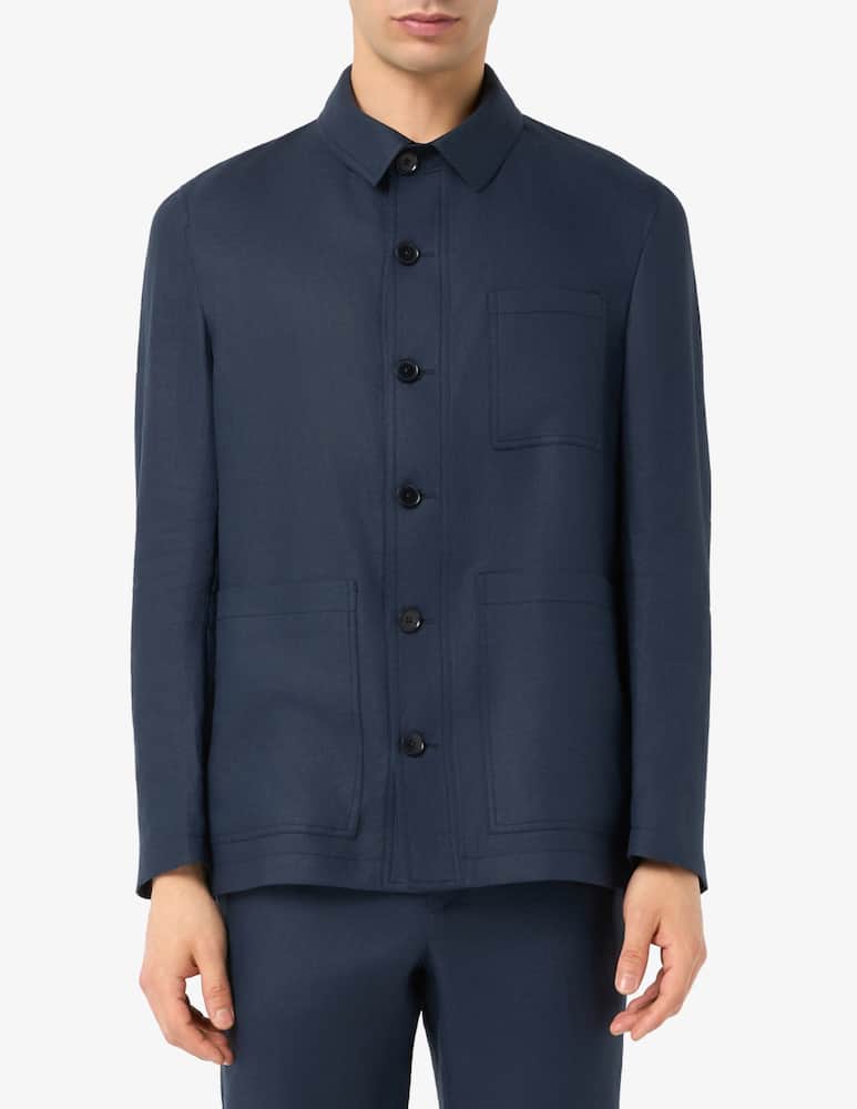 Sartoria Italiana Linen chore overshirt - picture 1 Sartoria Italiana Linen chore overshirt - picture 1