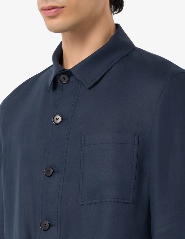 Sartoria Italiana Linen chore overshirt - picture 4 Sartoria Italiana Linen chore overshirt - picture 4