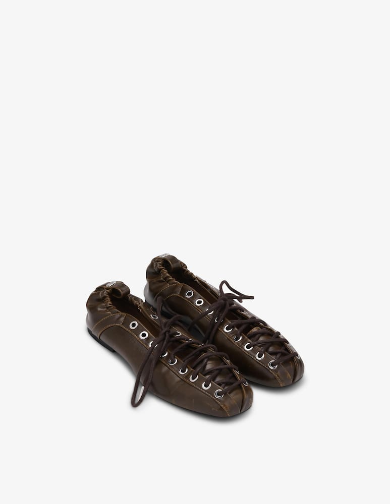 rinascente Ganni Ballerina stringata con occhielli