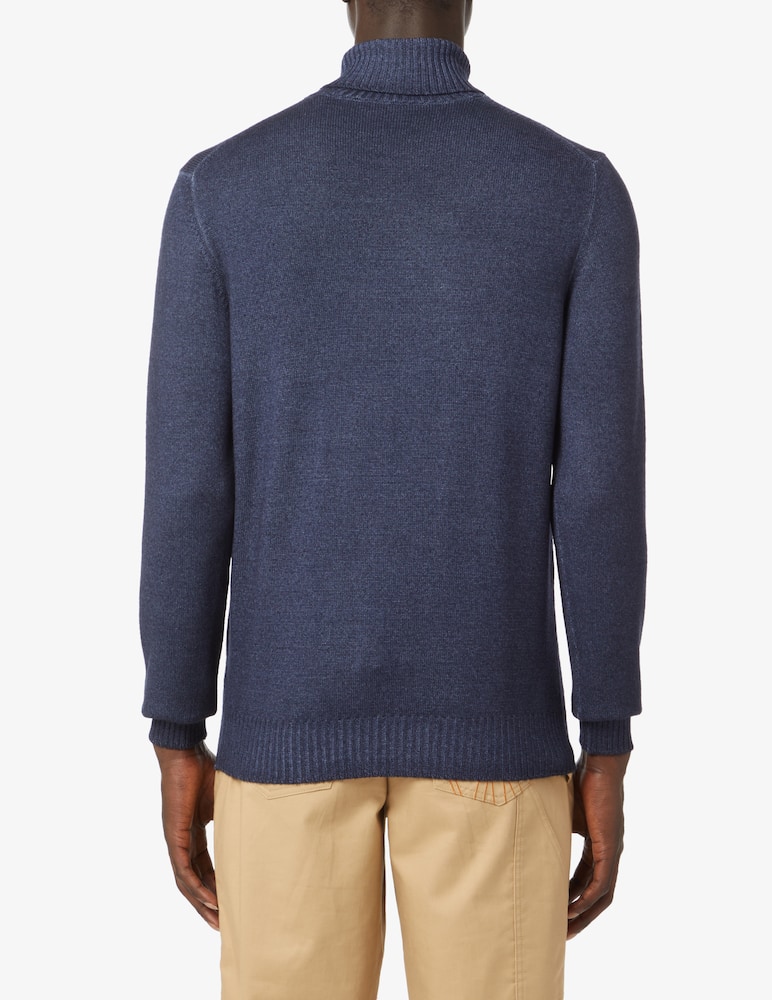 Gran Sasso Wool turtleneck - blue - picture 3 Gran Sasso Wool turtleneck - blue - picture 3