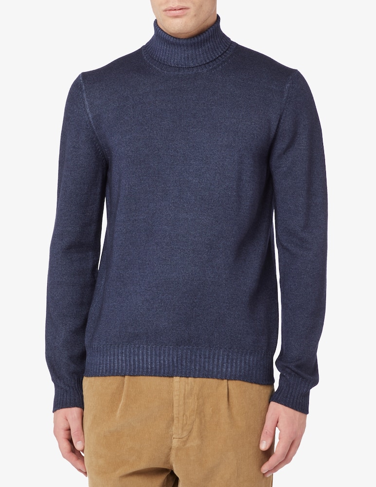 Gran Sasso Wool turtleneck - blue - picture 5 Gran Sasso Wool turtleneck - blue - picture 5